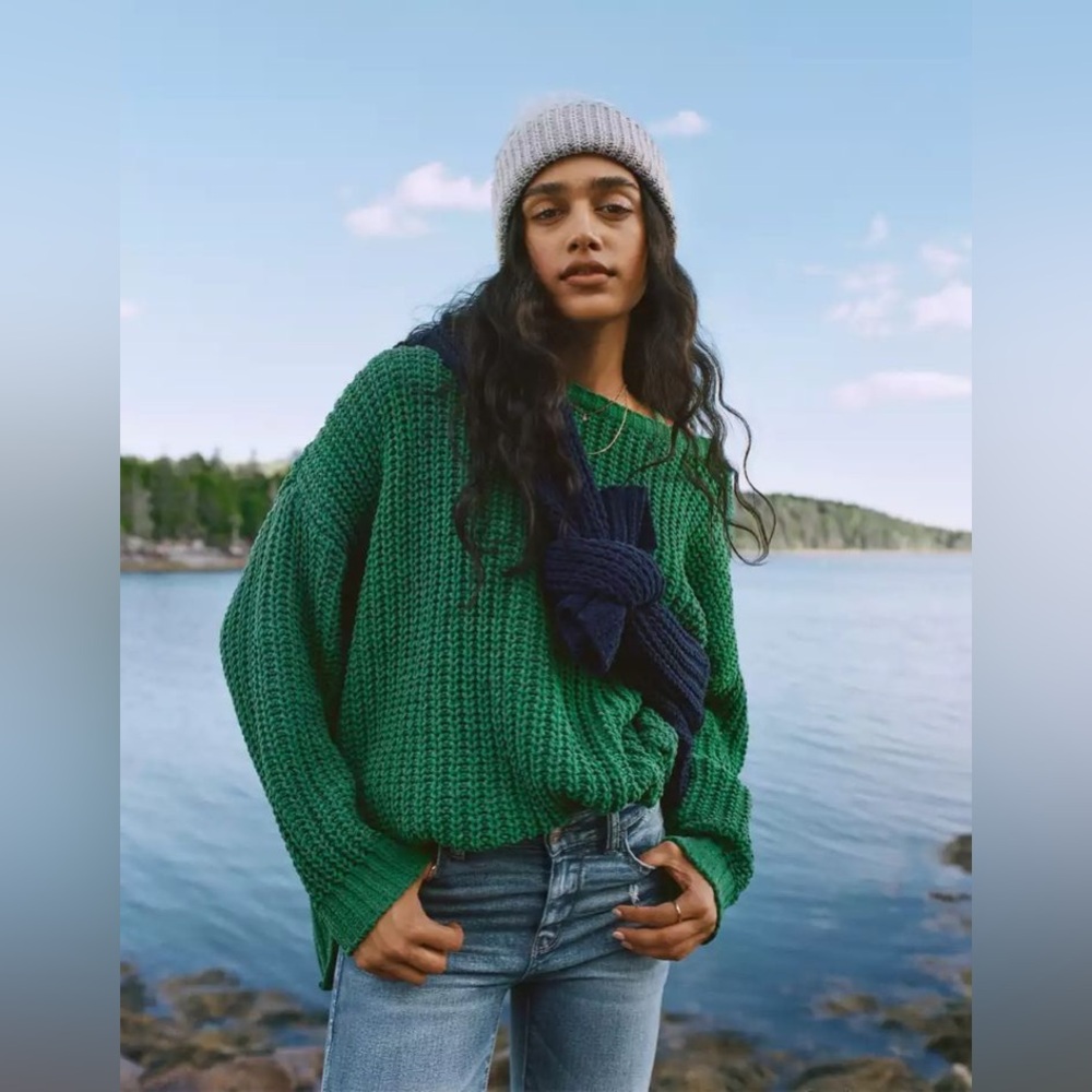AE Slouchy Snowsoft Sweater - Green